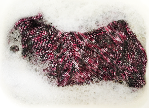 Shawl soaking